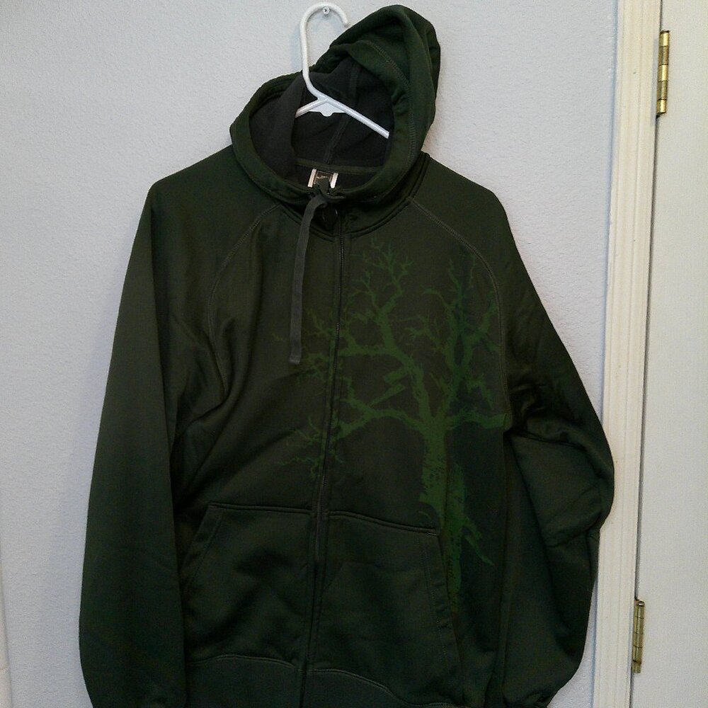 The North Face Team Pro Hoodie Green Tree Print VERY RARE Collectors piece